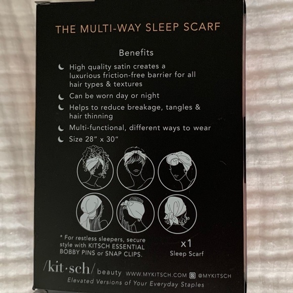 Kitsch Multi-Way Satin Sleep Scarf plus extras - Picture 3 of 5